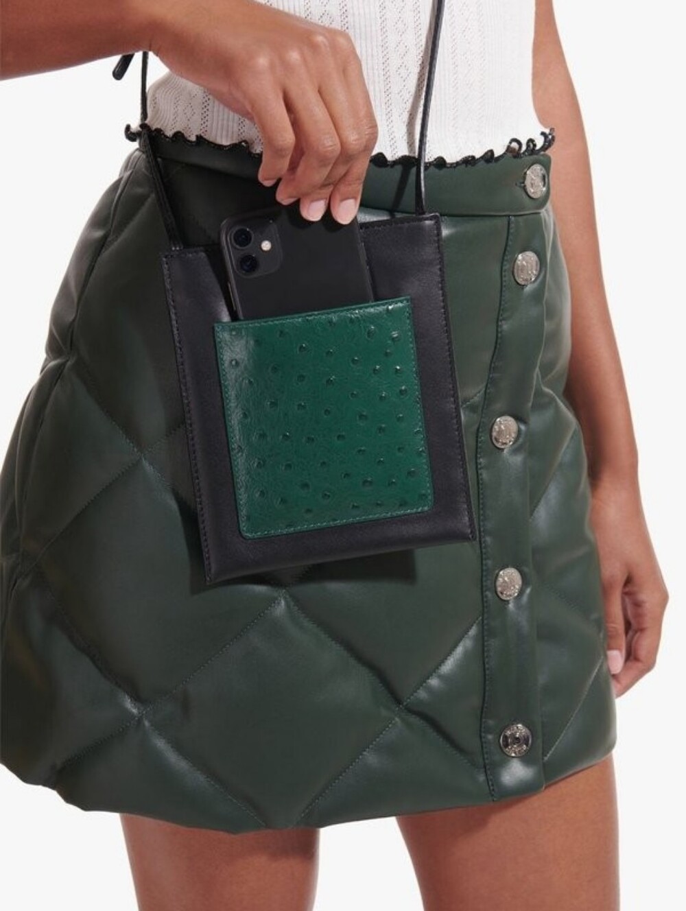 STAUD Eve Leather Crossbody Bag